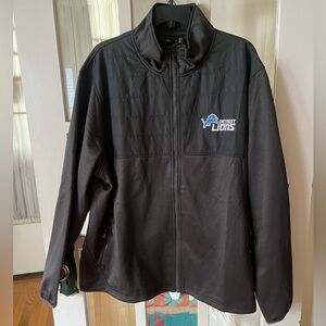 Dunbrooke NFL Team Apparel Detroit Lions Black Zip-Up Jacket - Size XL
